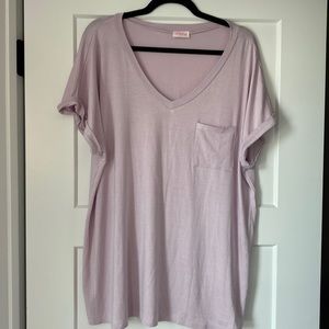 Pulse boutique  light purple/pink short sleeve top with pocket